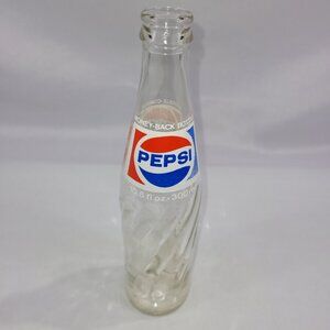 Pepsi-Cola 1970s Vintage 10.6 oz Clear Glass 9.5" Soda Pop Bottle